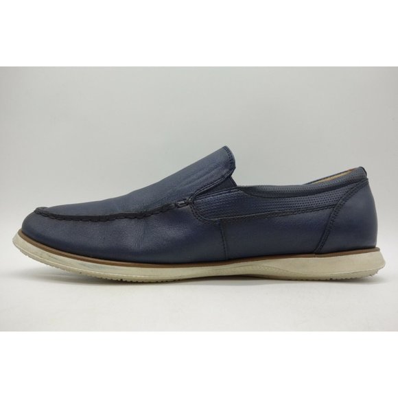 Florsheim Navy Blue Leather Slip On Loafers Shoes Men\'s 10 M main image 4